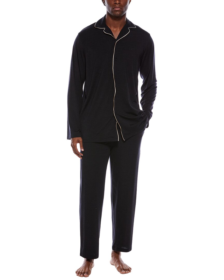 Hugo Boss 2Pc Wool-Blend Pajama Set