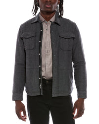 John Varvatos Jameson Herringbone Snap Jacket