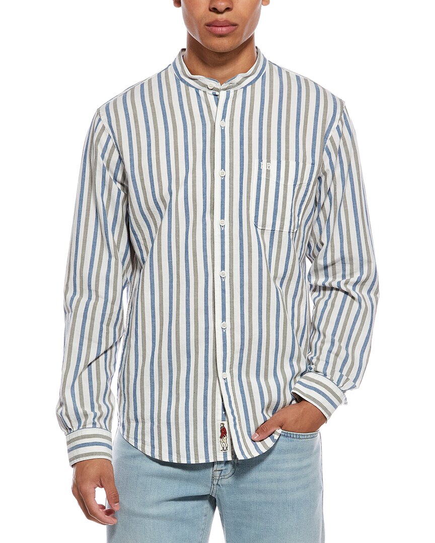 Rowing Blazers Casual Linen-Blend Band Collar Shirt