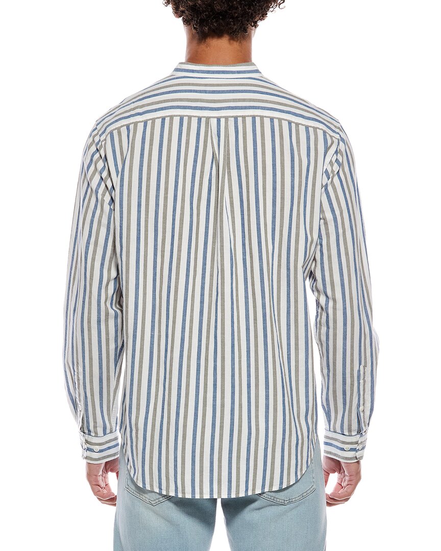 Rowing Blazers Casual Linen-Blend Band Collar Shirt