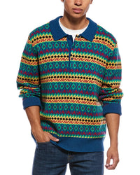 Rowing Blazers Fairisle Wool & Cashmere Polo Sweater