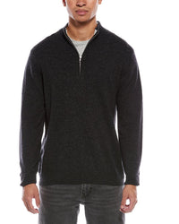 Brodie Cashmere Classic Wool & Cashmere-Blend 1/4-Zip Mock Sweater
