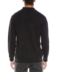Brodie Cashmere Classic Wool & Cashmere-Blend 1/4-Zip Mock Sweater
