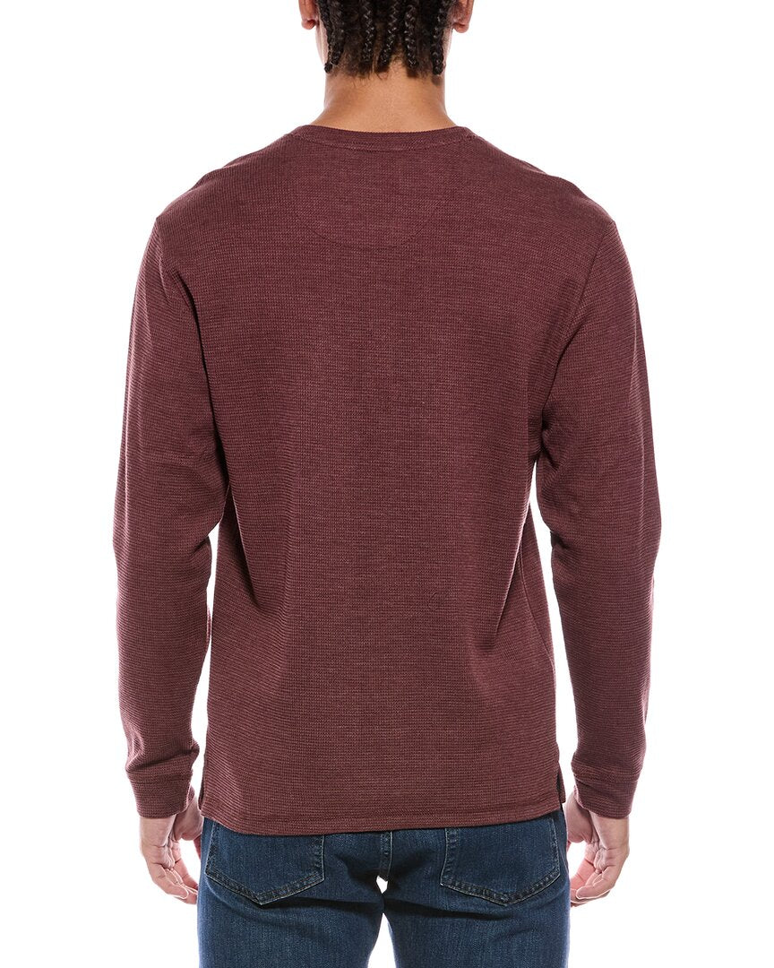 Weatherproof Vintage Variegated Microstripe Waffle Henley