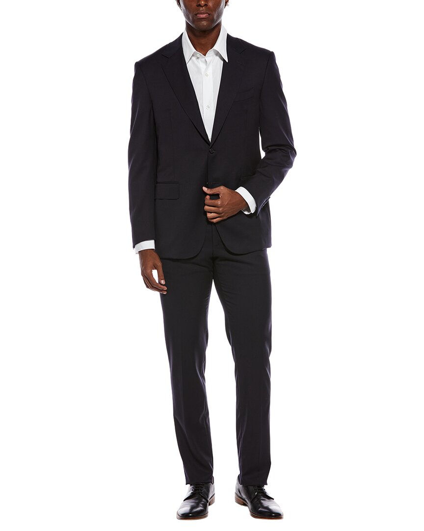Canali 2Pc Wool Suit With Flat Front Pant
