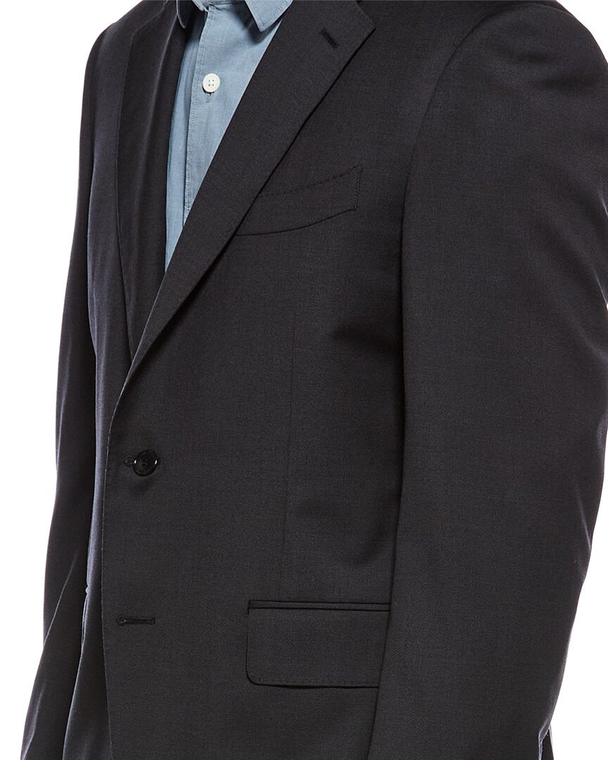 Canali 2Pc Wool Suit With Flat Front Pant