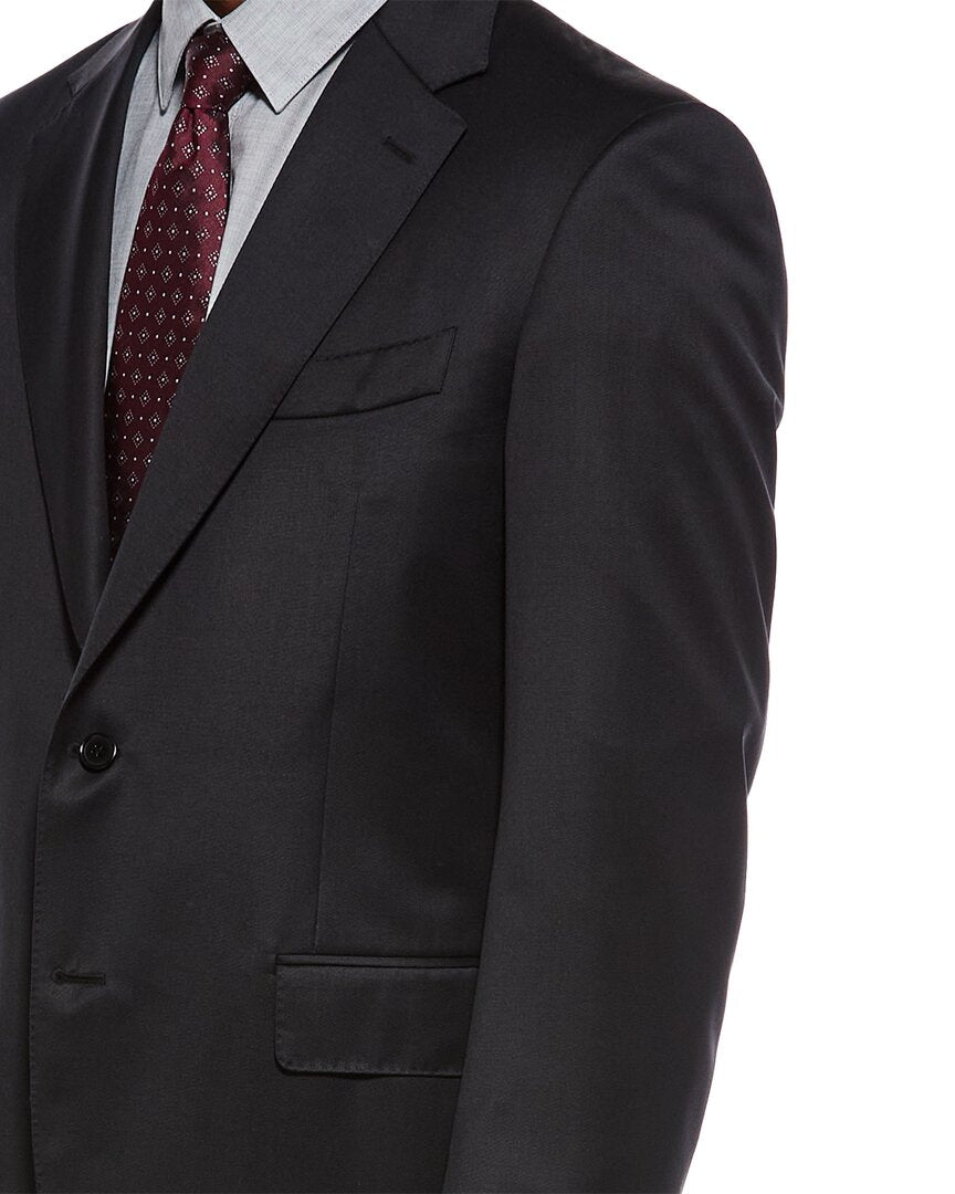 Canali 2Pc Wool Suit With Flat Front Pant