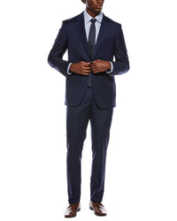 Canali 2Pc Wool Suit With Flat Front Pant
