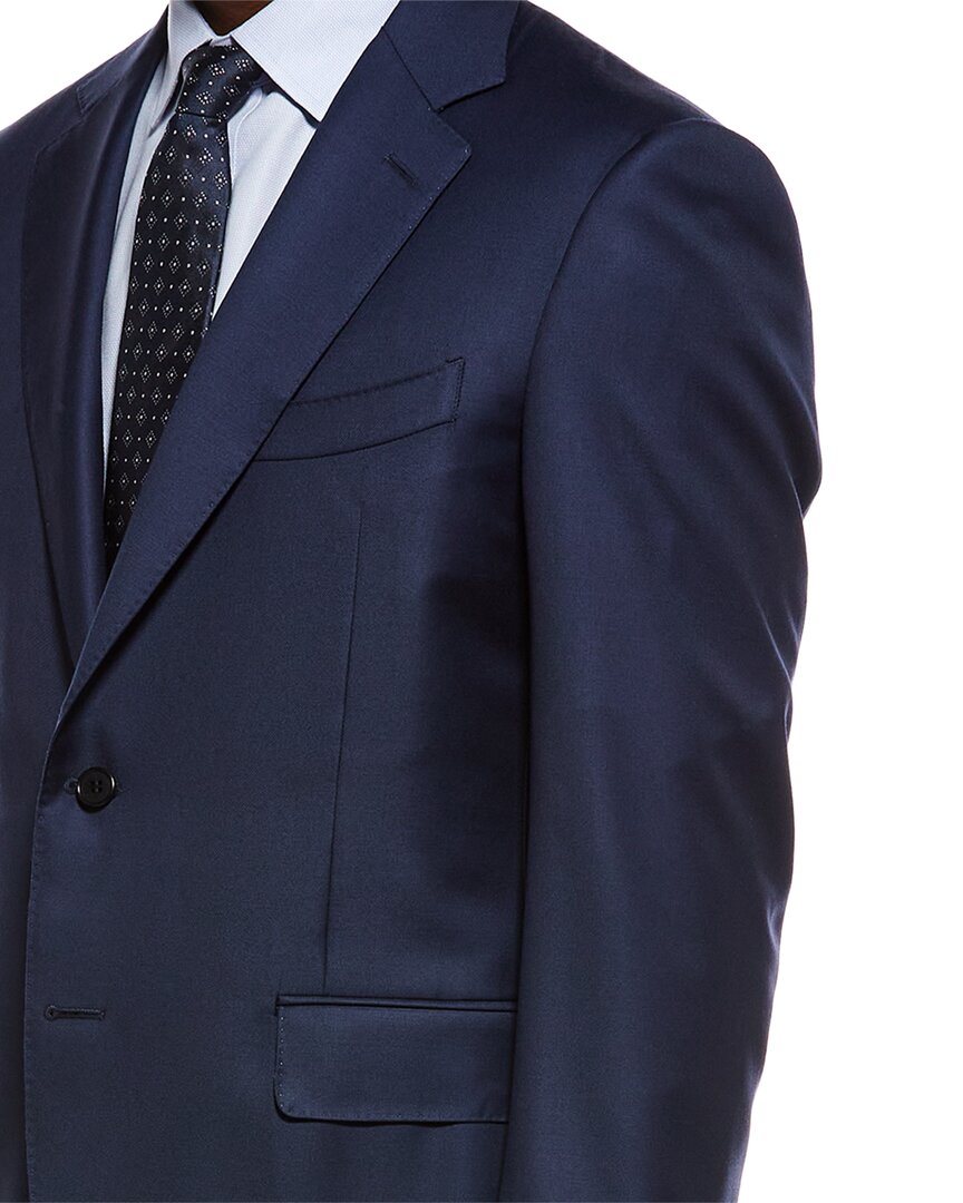 Canali 2Pc Wool Suit With Flat Front Pant