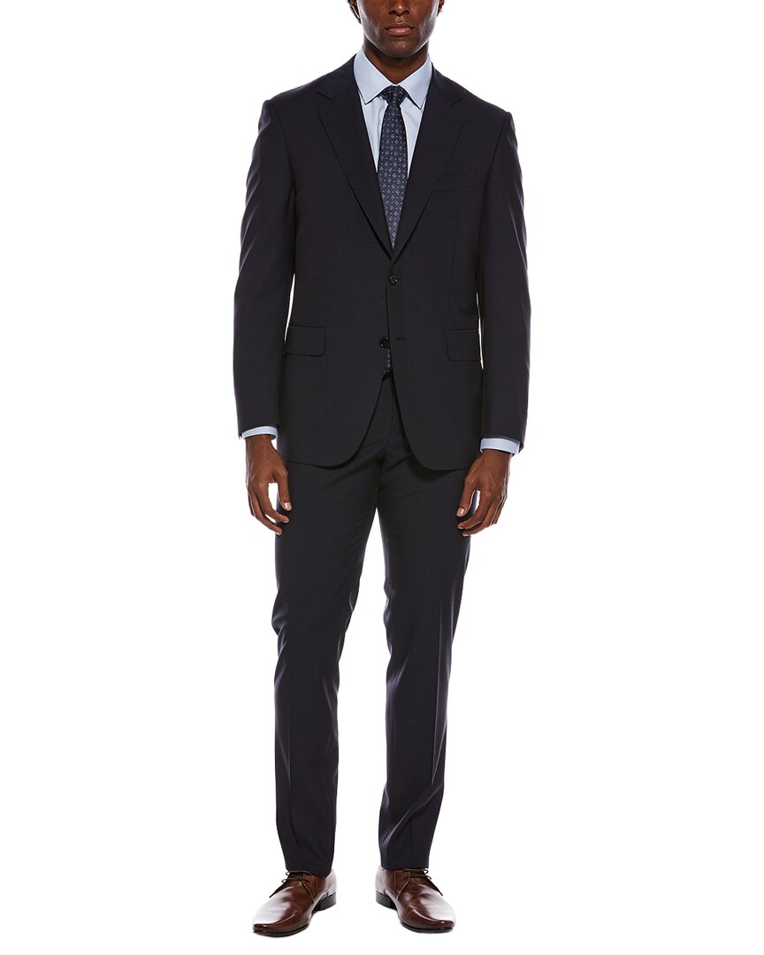 Canali 2Pc Wool Suit With Flat Front Pant