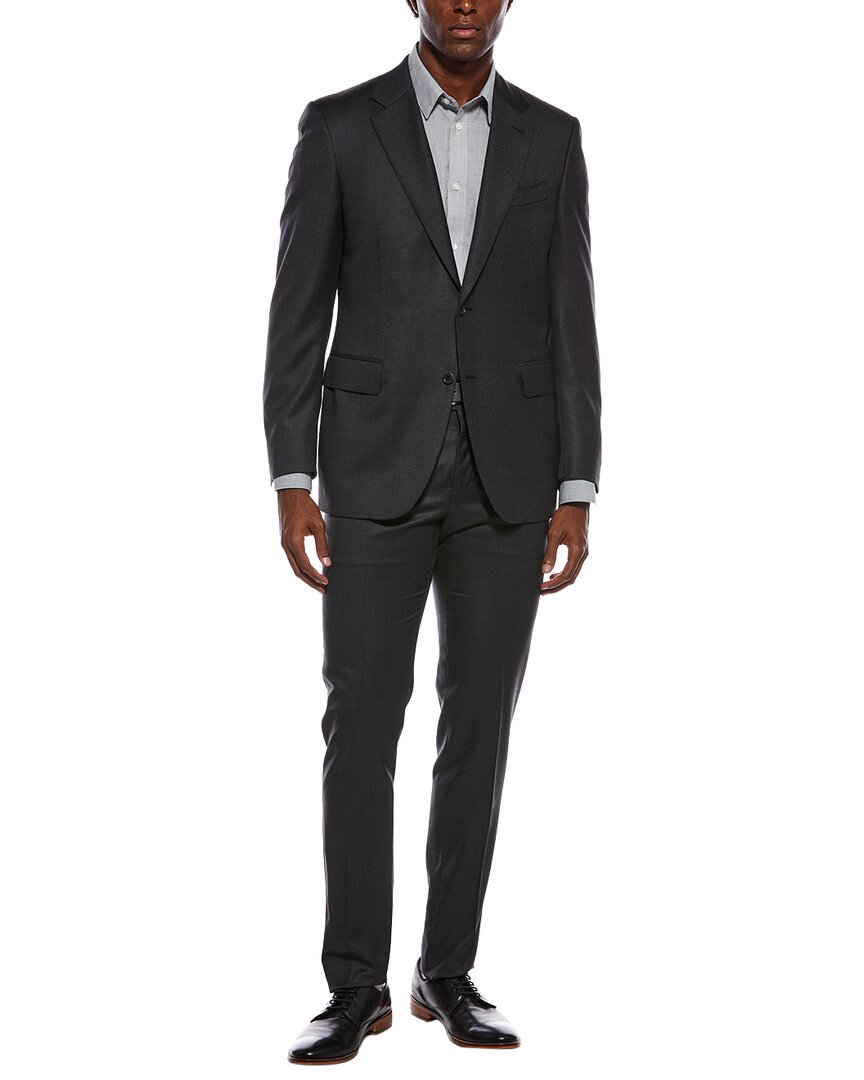 Canali 2Pc Wool Suit With Flat Front Pant