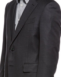 Canali 2Pc Wool Suit With Flat Front Pant