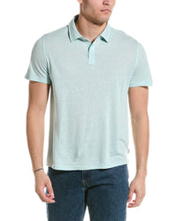 Onia Linen-Blend Polo Shirt Blue