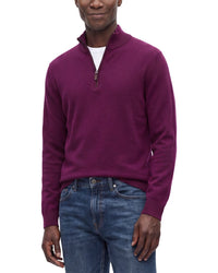 Forte Cashmere 100% Cashmere Mock Neck 1/4-Zip 100% Cashmere Sweater