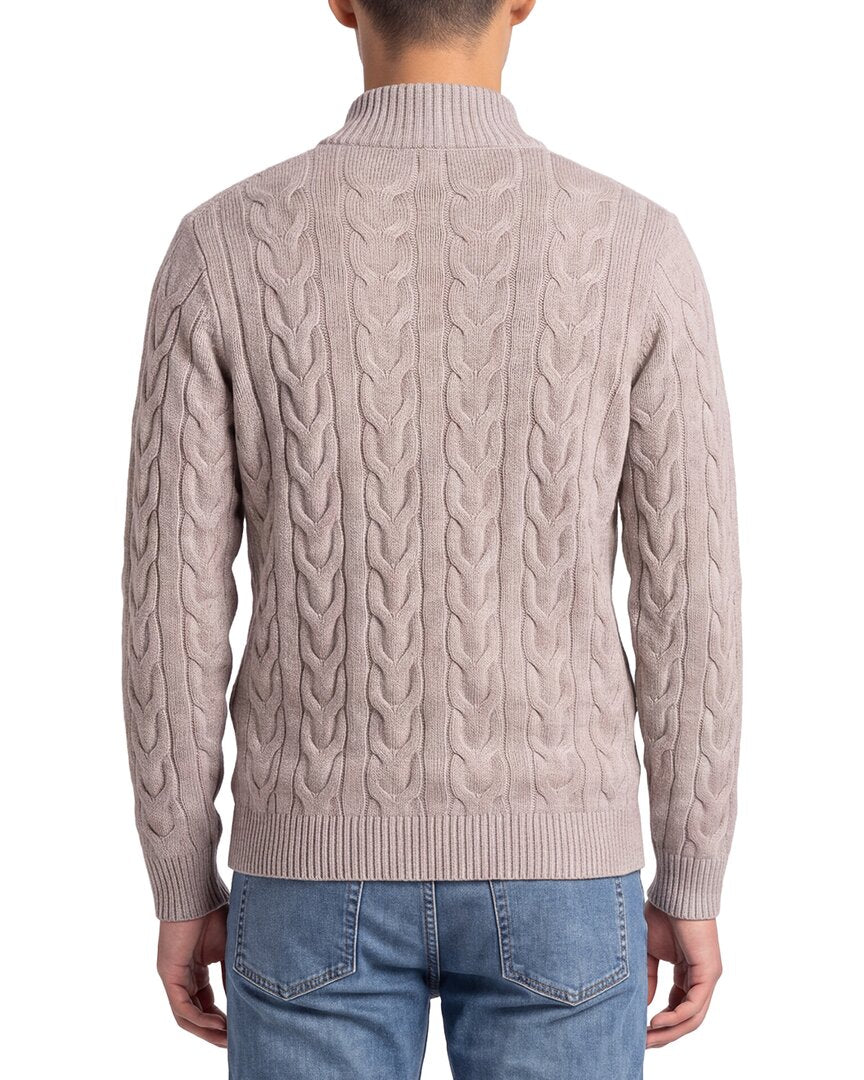 Forte Cashmere 100% Cashmere Cable 1/4-Zip 100% Cashmere Sweater