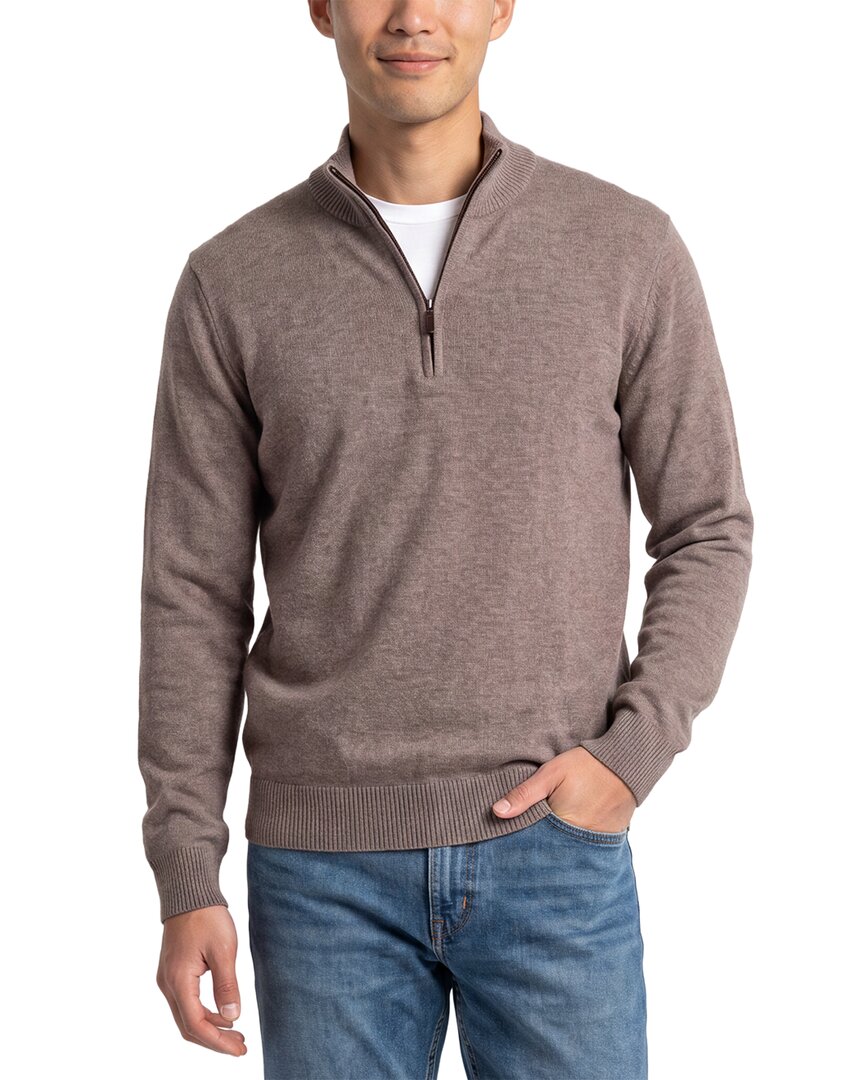Forte Cashmere 100% Cashmere Mock Neck 1/4-Zip 100% Cashmere Sweater