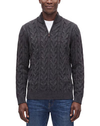 Forte Cashmere 100% Cashmere Cable 1/4-Zip 100% Cashmere Sweater