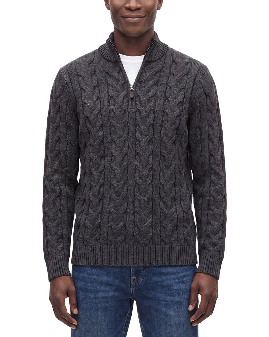 Forte Cashmere 100% Cashmere Cable 1/4-Zip 100% Cashmere Sweater