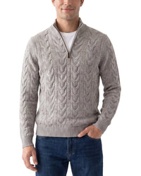 Forte Cashmere 100% Cashmere Cable 1/4-Zip 100% Cashmere Sweater