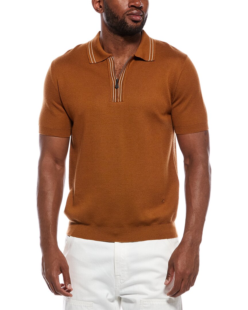 Isaia Isaia Wool, Silk, & Cashmere-Blend Polo Sweater