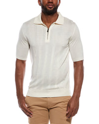 Isaia Wool, Silk, & Cashmere-Blend Polo Sweater