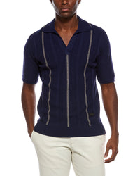 Isaia Isaia Cashmere-Blend Polo Sweater