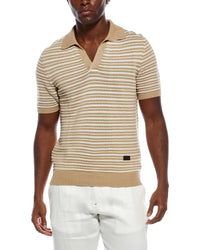 Isaia Silk & Linen-Blend Polo Shirt