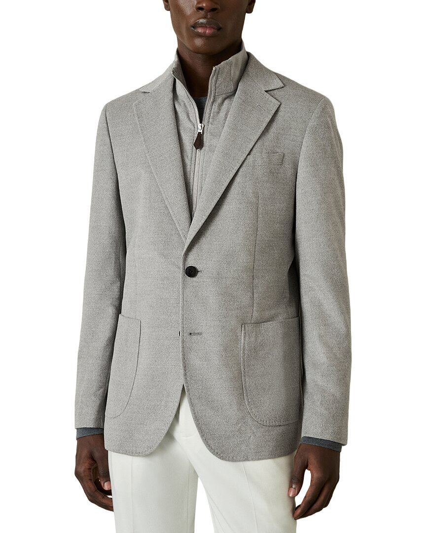 Reiss Patch Notch Gilet Wool- Blend Blazer