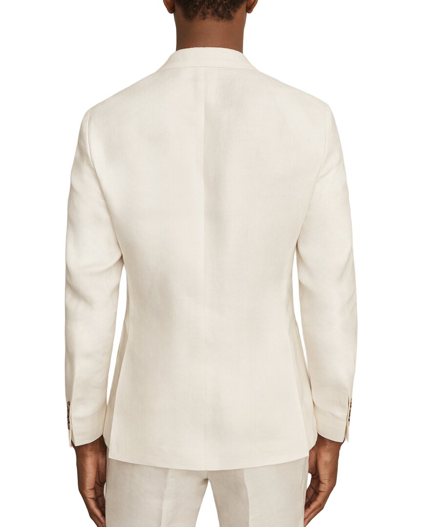 Reiss Park Peak Herringbone Linen Blazer