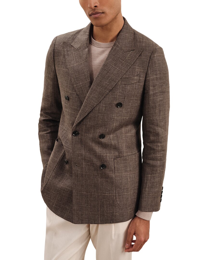Reiss Ramsay Peak Check Linen Jacket