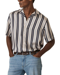 Reiss Amos Wide Stripe Print Shirt