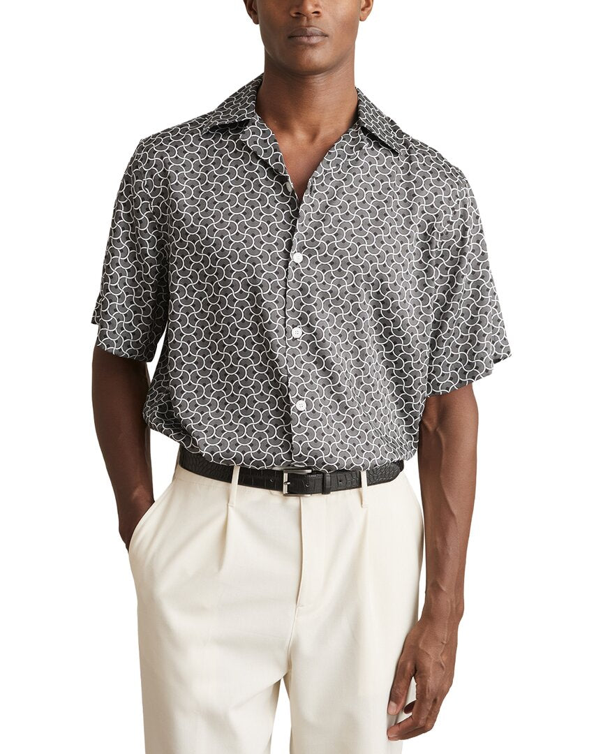 Reiss Barella Geo Wave Print Shirt