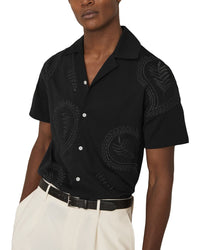 Reiss Stockwell Paisley Embroidered Shirt