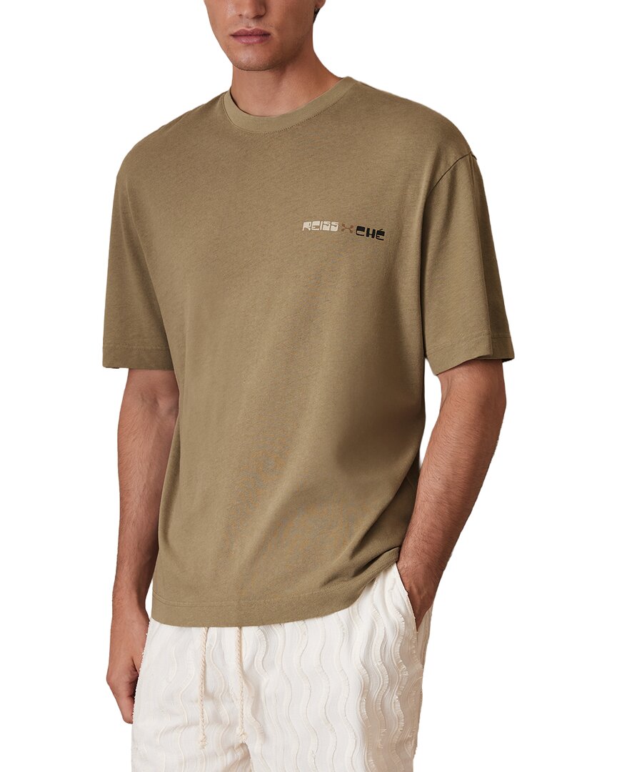 Reiss Brava Washed Sunset Linen-Blend T-Shirt