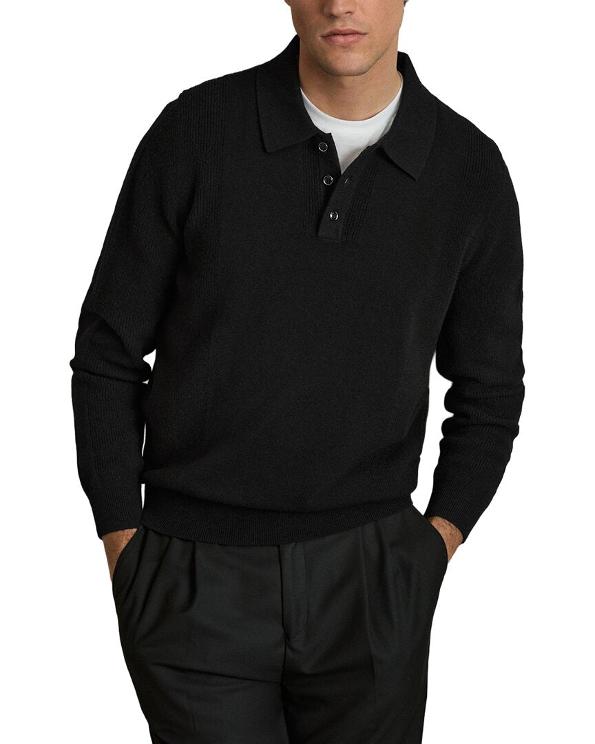 Reiss Kingsley Half Button Wool Top