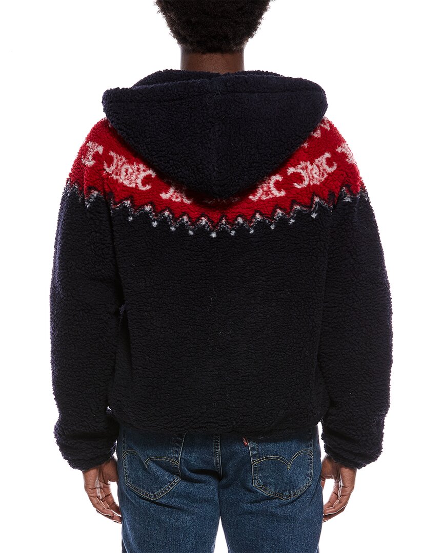 Celine Logo Fleece Wool-Blend Jacket