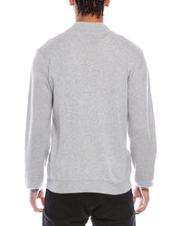 Brodie Cashmere Ribbed Wool & Cashmere-Blend 1/4-Zip Mock Neck Sweater