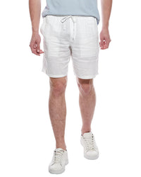 Tahari Woven Drawstring Linen-Blend Short