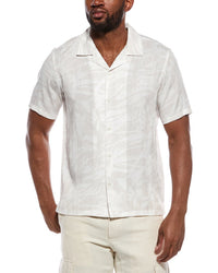 Theory Irving Abstract Button Front Shirt