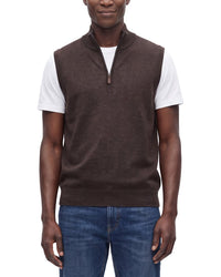 Raffi Merino Wool 1/4-Zip Mock Vest
