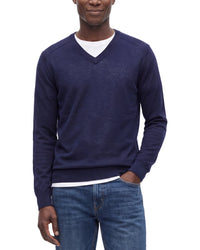 Raffi Jersey Silk & Linen-Blend V-Neck Sweater