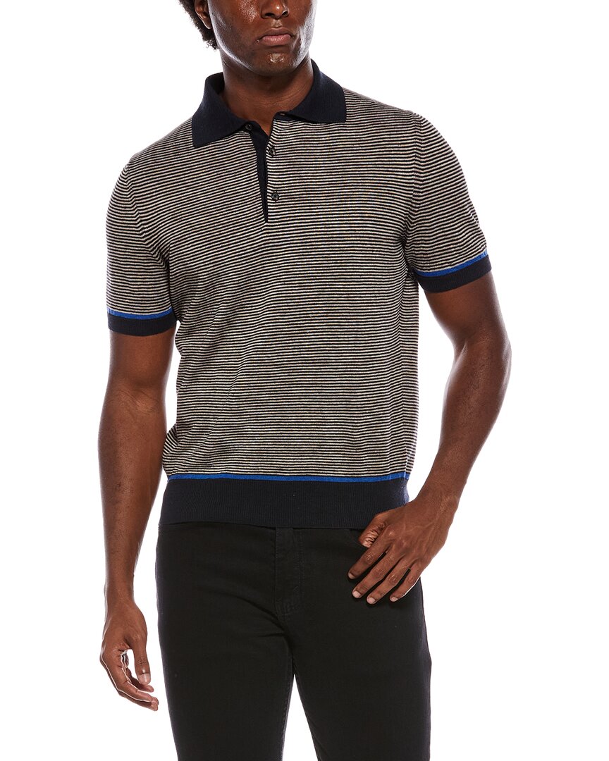 Isaia Isaia Linen-Blend Knit Polo Shirt