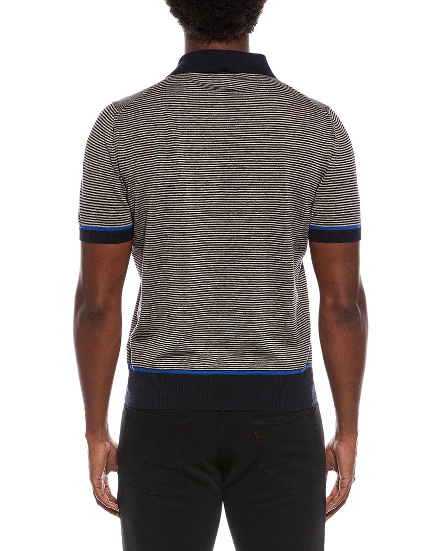 Isaia Isaia Linen-Blend Knit Polo Shirt