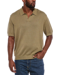 Madewell Pointelle Stitch Johnny Collar Silk-Blend Polo Sweater