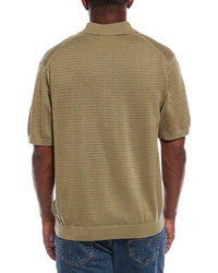 Madewell Pointelle Stitch Johnny Collar Silk-Blend Polo Sweater