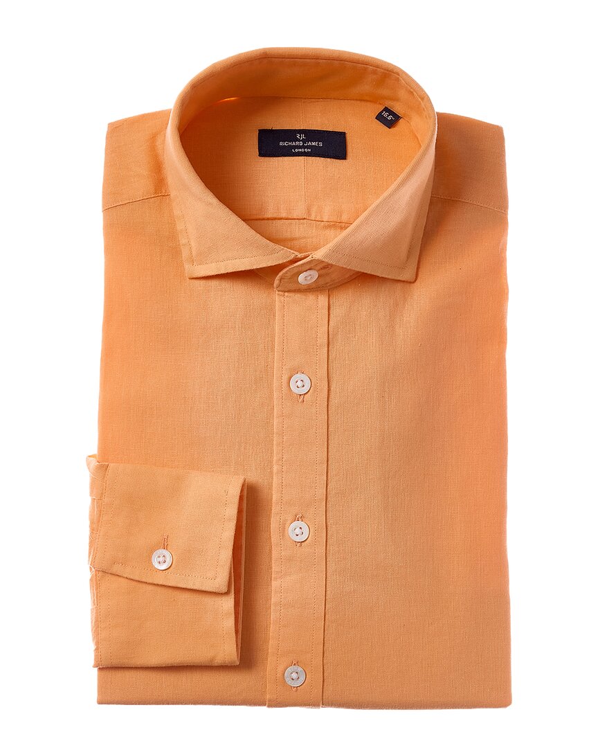 Richard James Richard James Regular Collar Single Cuff Linen-Blend Dress Shirt