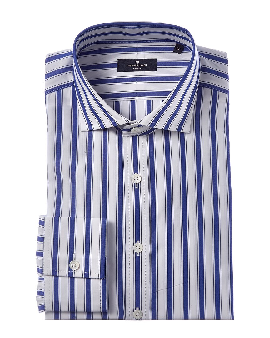 Richard James Richard James Regular Collar Bold Stripe Poplin Dress Shirt