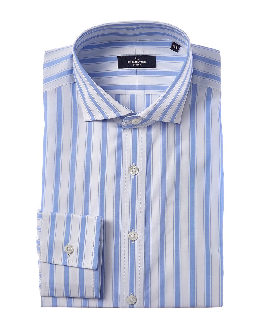 Richard James Richard James Regular Collar Bold Stripe Poplin Dress Shirt