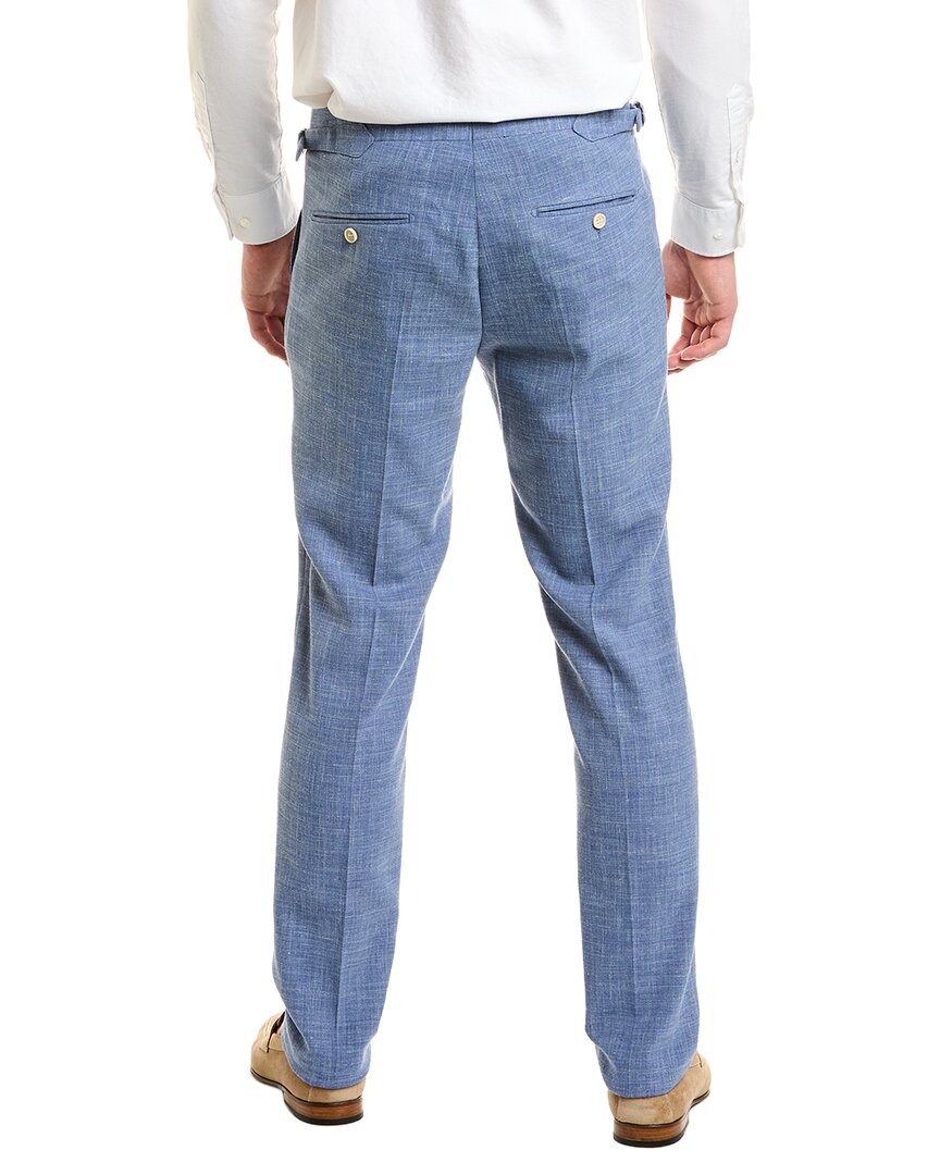 Richard James Flat Front Wool & Linen-Blend Trouser