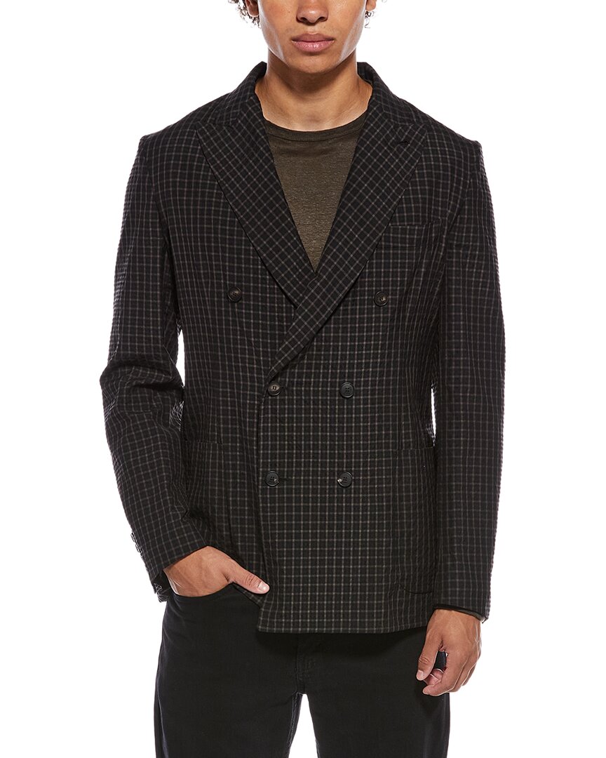 Brioni Brioni Wool & Silk-Blend Check Pattern Blazer